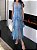 Vestido azul romance drapeado renda blusa - Imagem 4