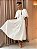Vestido midi branco recorte busto manga bufante - Imagem 1