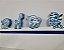 KIT Prateleira infantil organizadora ZOO STAR , fabricado em madeira MDF 18mm  com animais esculpidos na parte superior - MDF Branco com bordas azul - Imagem 2