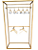 Kit  Expositor 1 MÓDULO loja estante móvel estrutura cremalheira modular  metalon - regulagem de altura e desmontável+ prateleiras + Arara + Barra + Rts + Cabides Madeira -Dourado, Rose ou Preto -104 ou 124 cm L x  2,20 m A x 0,45 m P - Pronta entrega - Imagem 3