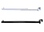 5 RT Cabideiro reto base barra 20x30 mm p/ expor  roupas com 1 esfera - Extra reforçado - 30cm ou 40 cm- Branco ou Preto - Pronta entrega - Imagem 1