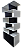 Armário estante colmeias estilizada com 3 portas  em MDF preto e branco para loja com 2,00 (A)x30cm(P)x90 cm (L) - Imagem 1