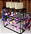 KIT Arara balcão expositora Ilha central de metalom completa p/ roupas- 2m L x 145 cm A x 64 cm P  - Sistema cremalheira - Regulagem de altura e desmontável - Expõe dos 2 lados e nas 2 laterais  - Parte superior é balcão- Extra Reforçada - Pronta entrega - Imagem 1