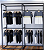 Kit arara estante cremalheira aço reforçado metalon  multiuso modular com regulagem de altura e desmontável- móvel+ prateleiras +Arara+Barra+Rts+Cabides Madeira -Dourado, Rose ou Preto - 2,08 L x 2,20 A x 0,45 P (m) - Pronta entrega - Imagem 4