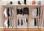 Conjunto COR ROSÉ expositor 3 MÓDULOS loja estante modular metalon - estrutura cremalheira c/ regulagem de altura e desmontável+ prateleiras + Arara + Barra + Rts + Cabides Madeira 3,12 M L x 2,20 m A x 0,45 m P - PROMOÇÃO - Imagem 2