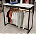 Balcão Industrial com Cabideiro COM TAMPO EM MDF Balcão Arara 0,45x 1,20x 0,95m - Expositor de Centro de Loja para Roupas - Para Lojas Estilo Moderno - Imagem 2