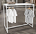 Balcão Industrial com Cabideiro COM TAMPO EM MDF Balcão Arara 0,45x 1,20x 0,95m - Expositor de Centro de Loja para Roupas - Para Lojas Estilo Moderno - Imagem 3