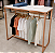 Balcão Industrial com Cabideiro COM TAMPO EM MDF Balcão Arara 0,45x 1,20x 0,95m - Expositor de Centro de Loja para Roupas - Para Lojas Estilo Moderno - Imagem 4