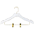 30 Cabides de madeira BRANCO PREMIUM com presilhas de aço e ganchos LUXO : Cromado, Rose ou Dourado- Pronta entrega - Imagem 2