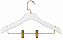 30 Cabides de madeira BRANCO PREMIUM com presilhas de aço e ganchos LUXO : Cromado, Rose ou Dourado- Pronta entrega - Imagem 4