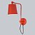 Arandela Interna Cúpula Vermelha Alumínio Inox Interruptor 33x25 Mazza Golden Art E-27 P669 Quartos e Salas - Imagem 1
