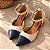 Sapatilha em Couro Anne Off white e Azul marinho - Imagem 3