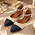 Sapatilha em Couro Anne Off white e Azul marinho - Imagem 2