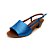 Sandália de Salto em Couro Mimi Azul Metálico - Imagem 3