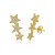 Brinco Ear Cuff Estrelas Cravejadas Di Capri Semi Jóias X Ouro - Imagem 1