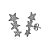 Brinco Ear Cuff Estrelas Cravejadas Di Capri Semi Jóias X Ródio Negro - Imagem 1