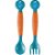 Colher e garfo flexíveis Azul/Laranja- Multikids baby - Imagem 1