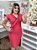 VESTIDO LUANA - TUBINHO ROSA PINK COM DECOTE EM V DE PREGAS - Imagem 2