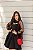 REF 2079- VESTIDO GODE PRETO MANGAS EM TULE DECOTE SOB COLO - Imagem 3