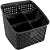 Organizador Rattan C/6 Divisoria Preto - Imagem 1