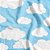TNT Estampado 1,40M 40G Nuvem BABY Azul - Imagem 1