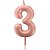 Vela para Aniversario N.03 Rose GOLD Metalizada 6CM - Imagem 1