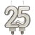 Vela para Aniversario Dupla N.25 Prata 8,7CM - Imagem 2