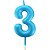Vela para Aniversario N.03 Azul Metalizada 6CM - Imagem 2