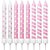 Vela para Aniversario Palito Rosa Estampado 8CM - Imagem 2