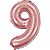 Balao Metalizado Numero 9 Rose 40CM. - Imagem 1