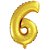 Balao Metalizado Numero 6 Dourado 40CM - Imagem 1