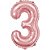 Balao Metalizado Numero 3 Rose 40CM. - Imagem 1