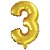 Balao Metalizado Numero 3 Dourado 40CM - Imagem 2