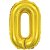 Balao Metalizado Numero 0 Dourado 40CM. - Imagem 1