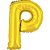 Balao Metalizado Letra P Dourado 40CM. - Imagem 1