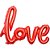 Balao Metalizado Decorado Love Vermelho 108X65CM. - Imagem 2