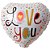 Balao Metalizado Decorado Coracao ESTAMP. Love You 45CM. - Imagem 1