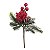 Pick Natalino C/FOLHAS/FRUTAS VERM 1UN 20X13X11CM 1025954 - Imagem 1
