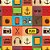 Papel Presente Bobina Couche 60CM. MOD.315 Icones Retro - Imagem 1