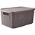Caixa Plastica Multiuso Trama BOX Cinza 8L - Imagem 1