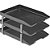 Caixa Correspondencia Tripla Acrilica Classic Preto - Imagem 1