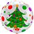 Balao Metalizado Arvore de Natal 3D Redondo - Imagem 1