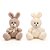 Coelhos de Pascoa Pelucia BCO/MARROM C/LACO 15CM - Imagem 2