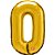 Balao Metalizado Numero 0 Dourado 100CM. - Imagem 1