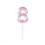 VELA COM RELEVO PEROLIZADA ROSA NO 8 - Imagem 1