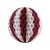 GLOBO COLMEIA G LISTRADO VERMELHO E BRANCO (24 CM) - Imagem 1
