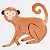 PRATO MACACO MERI MERI (8 UNIDADES) - Imagem 1