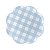 PRATO DE PAPEL XADREZ AZUL DAISY (8 UNIDADES) - Imagem 1