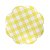 PRATO DE PAPEL XADREZ AMARELO DAISY (8 UNIDADES) - Imagem 1