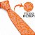 Gravata Slim Floral Laranja Luxo - Imagem 4